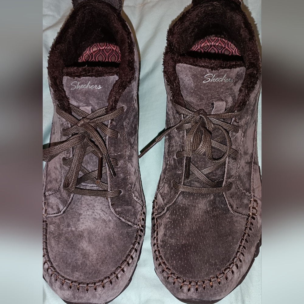 Skechers Ladies Shoes Size 10 Leather Memory Foam Relaxed Fit
